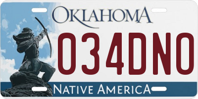 OK license plate 034DNO