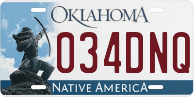 OK license plate 034DNQ