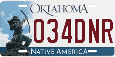 OK license plate 034DNR