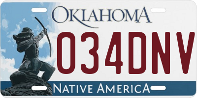 OK license plate 034DNV