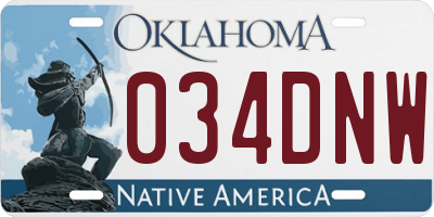 OK license plate 034DNW