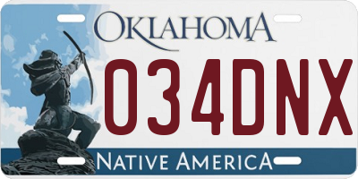 OK license plate 034DNX