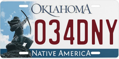 OK license plate 034DNY