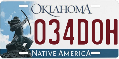 OK license plate 034DOH