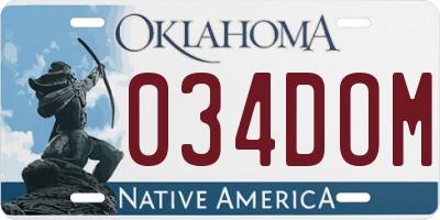 OK license plate 034DOM