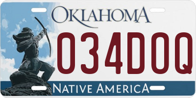 OK license plate 034DOQ