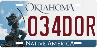 OK license plate 034DOR
