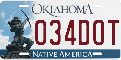 OK license plate 034DOT