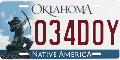 OK license plate 034DOY