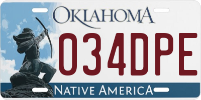 OK license plate 034DPE