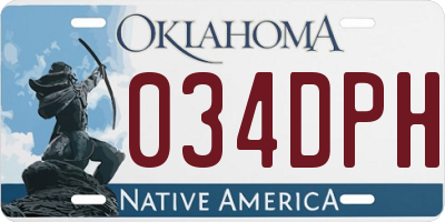 OK license plate 034DPH