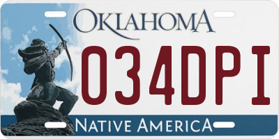 OK license plate 034DPI