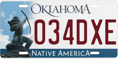 OK license plate 034DXE