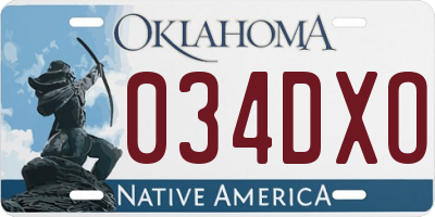 OK license plate 034DXO