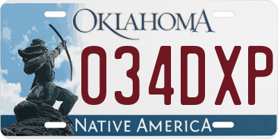 OK license plate 034DXP