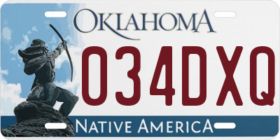 OK license plate 034DXQ