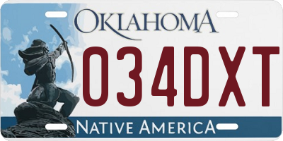 OK license plate 034DXT
