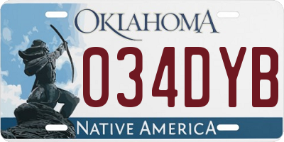 OK license plate 034DYB