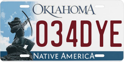 OK license plate 034DYE