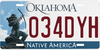 OK license plate 034DYH