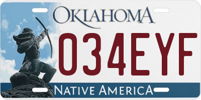 OK license plate 034EYF