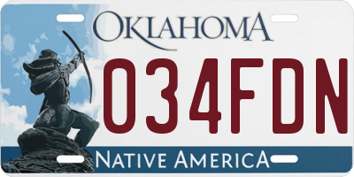OK license plate 034FDN