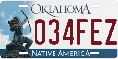 OK license plate 034FEZ