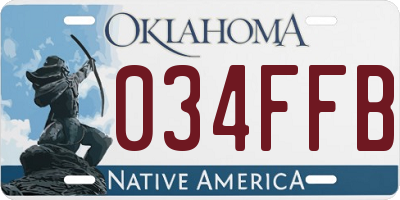 OK license plate 034FFB