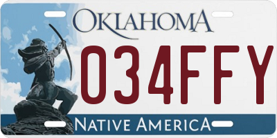 OK license plate 034FFY