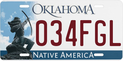 OK license plate 034FGL