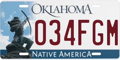 OK license plate 034FGM