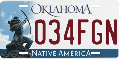 OK license plate 034FGN