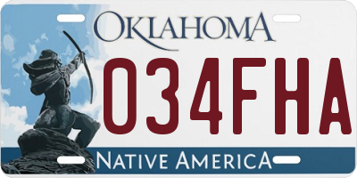 OK license plate 034FHA