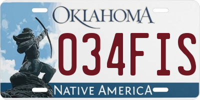OK license plate 034FIS