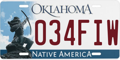 OK license plate 034FIW