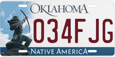 OK license plate 034FJG