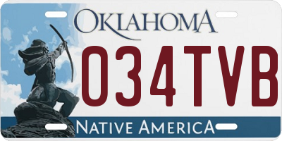 OK license plate 034TVB