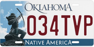 OK license plate 034TVP
