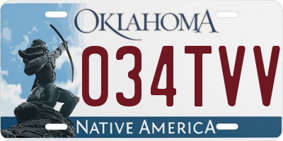 OK license plate 034TVV