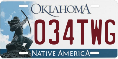 OK license plate 034TWG