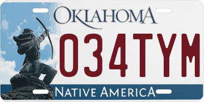 OK license plate 034TYM