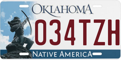OK license plate 034TZH