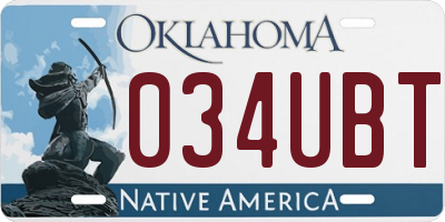OK license plate 034UBT