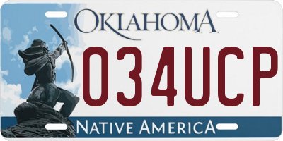 OK license plate 034UCP