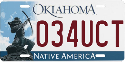 OK license plate 034UCT