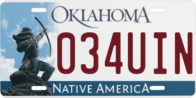 OK license plate 034UIN