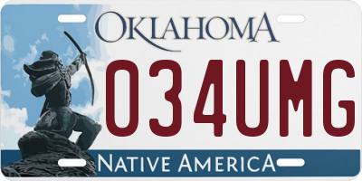OK license plate 034UMG