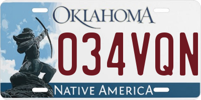 OK license plate 034VQN
