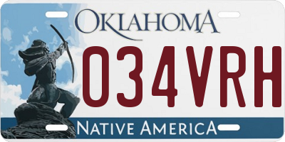 OK license plate 034VRH
