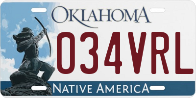 OK license plate 034VRL